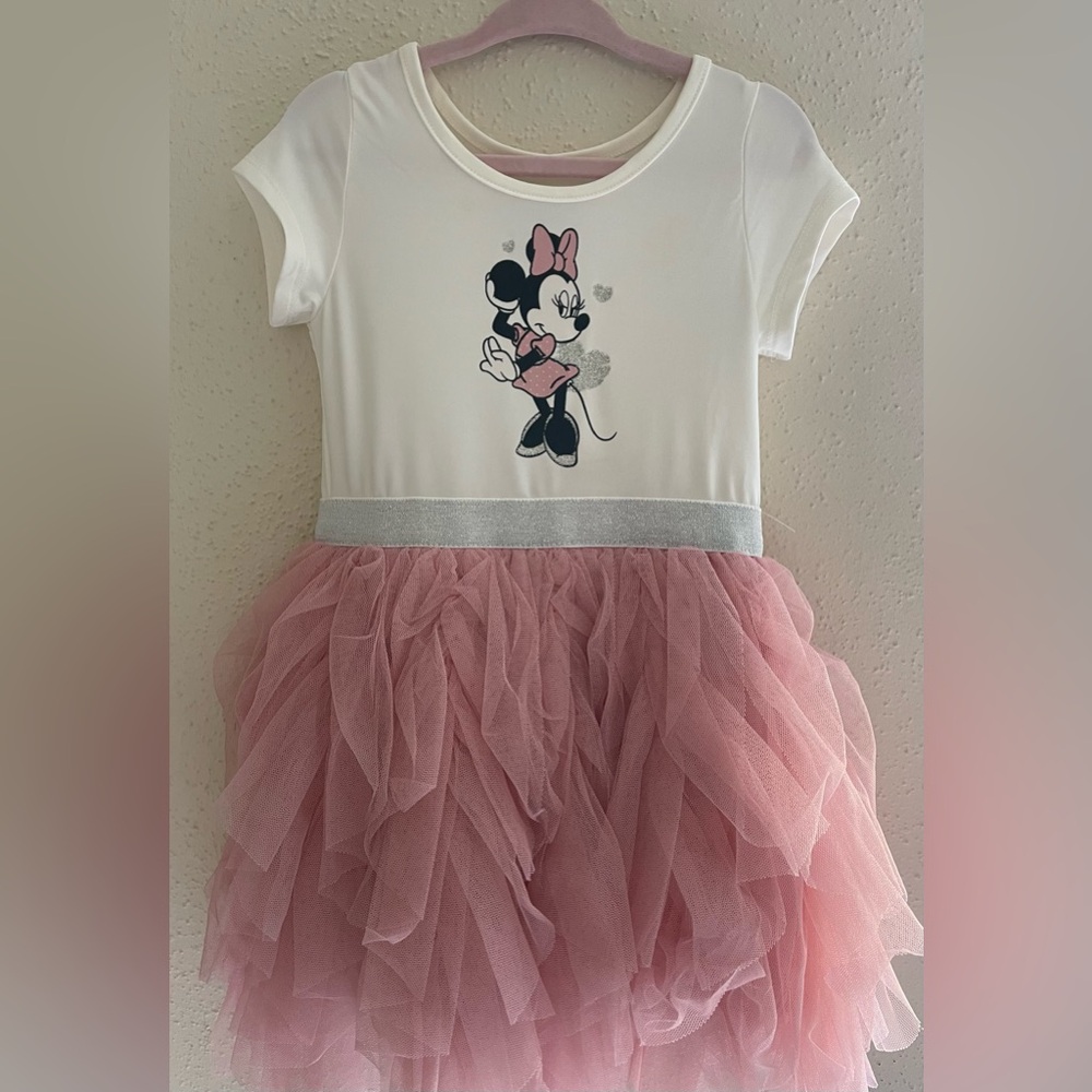 Disney Junior Minnie Mouse 3T Cream and Pink Tulle Dress